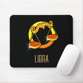 Brun och guld Libra zodiac svart Musmatta