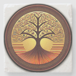 Brun och Guld Livets träd Underlägg