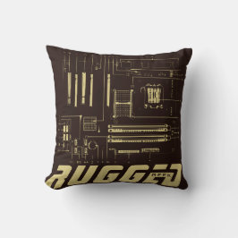 Brun och guld RUGGED GEEK Motherboard Tech Kudde