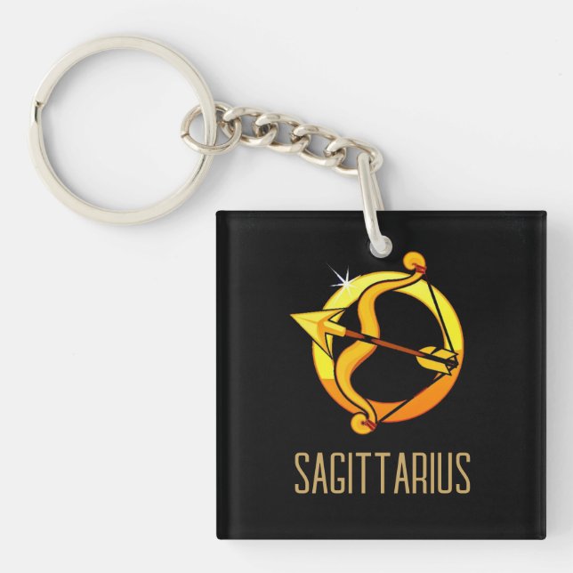 Brun och guld Sagittarius zodiac svart (Framsidan)
