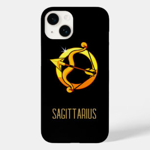 Brun och guld Sagittarius zodiac svart