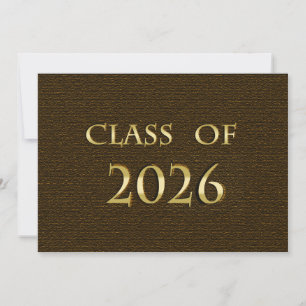 Brun- och guldklass 2026-kort inbjudningar