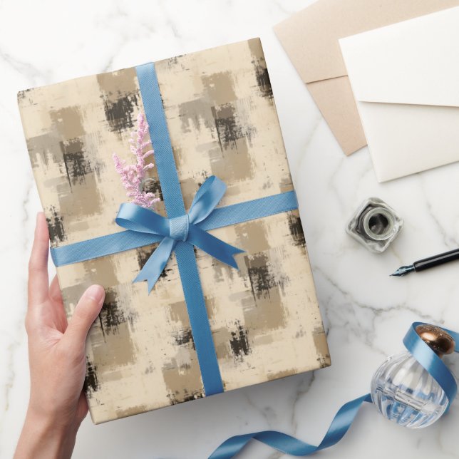 Brun och kräm abstrakt färg  presentpapper (Gifting)