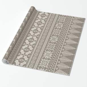 brun och kräm- tröja för mässaislesticka presentpapper