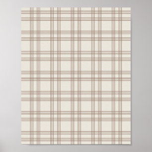 Brun och krämfärgad gingham poster