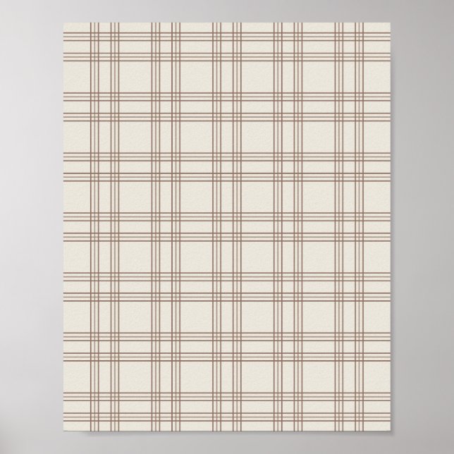 Brun och krämfärgad gingham poster (Framsidan)
