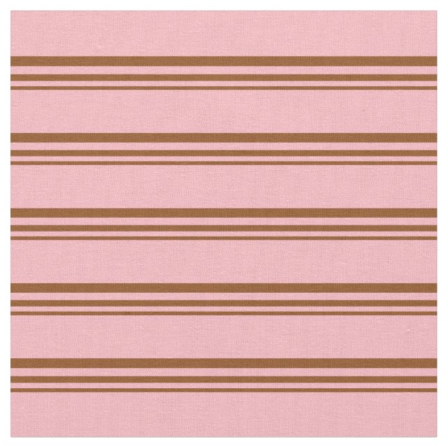 Brun och Ljus rosa Lintrad/Stripe Mönster Tyg (Närbild)