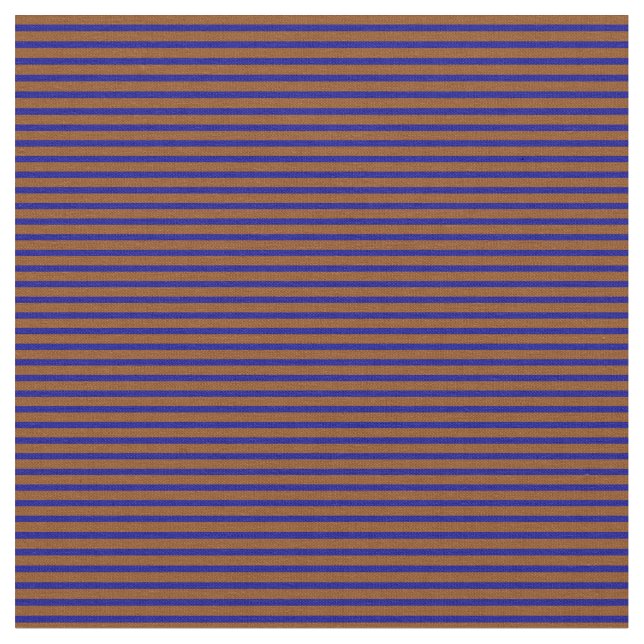 Brun och Mörk blått stripe/uttorkad Mönster Tyg (Närbild)