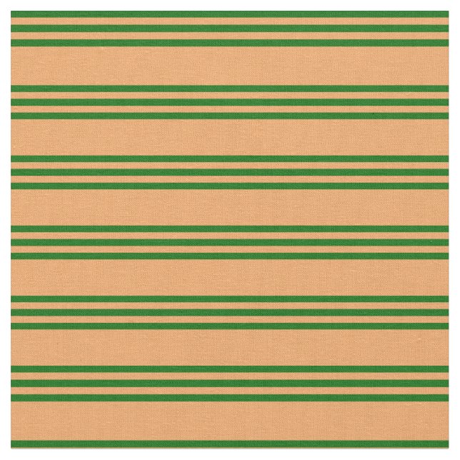 Brun och Mörk grönt länkade Mönster Tyg (Närbild)