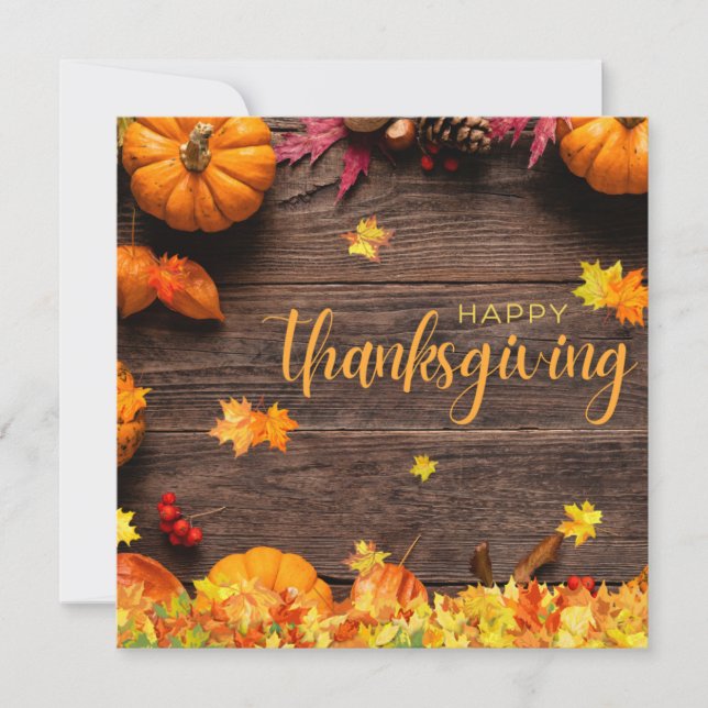 Brun och orange elegant glad Thanksgivingdag Julkort (Framsida)