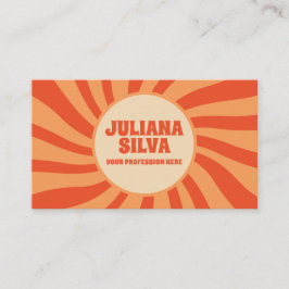 Brun och Orange Retro med QR-Affärskort Visitkort