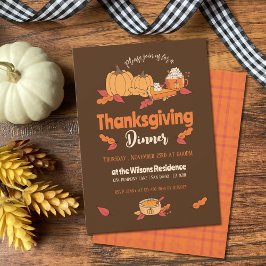 Brun- och Orange-Thanksgivingens middagsinbjudning Inbjudningar