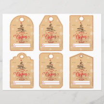 Brun och röd modern utskuren presentkortssats