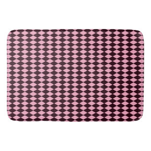 Brun och rosa, diamantformer badrumsmatta