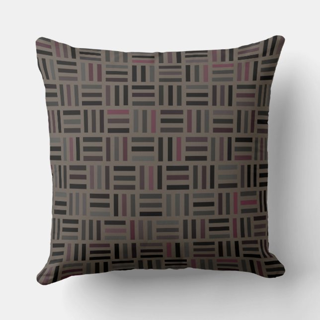 Brun och Rosa Geometric Kudde (Baksida)