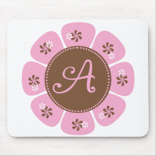 Brun och rosa Monogram A Musmatta