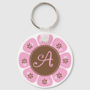 Brun och rosa Monogram A Nyckelring
