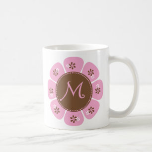 Brun och rosa Monogram M Kaffemugg
