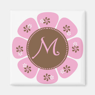 Brun och rosa Monogram M Magnet