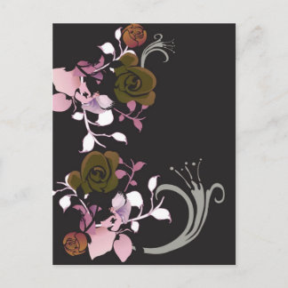 Brun och rosa ros vykort