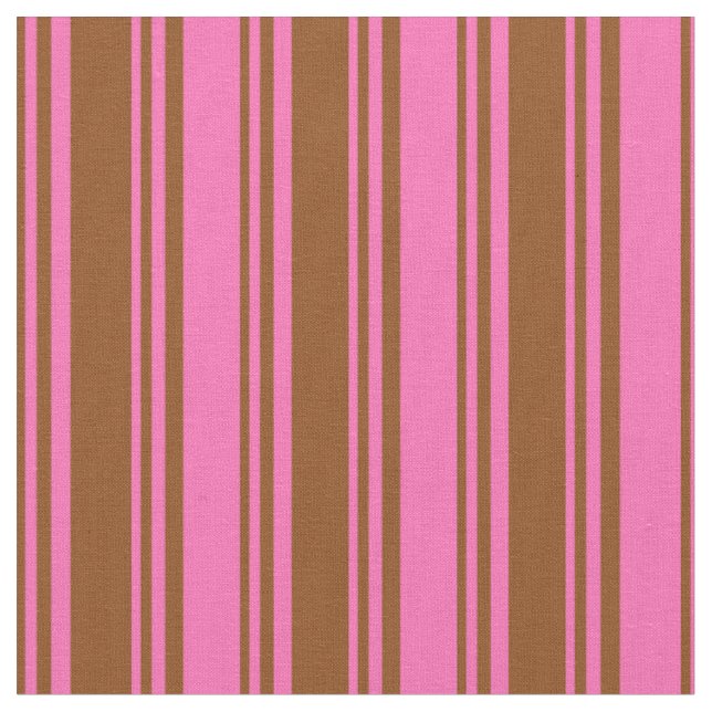 Brun och Shock rosa, stripe Mönster Tyg (Närbild)