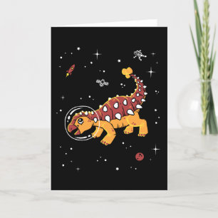 Brun och solbränd Ankylosaurus Dinos i utrymme Kort