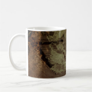 Brun och svart abstrakt kaffemugg