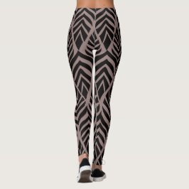 Brun och svart abstrakt safari-djurtryckleggings leggings