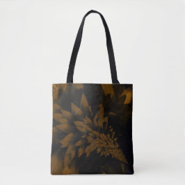 Brun och svart blomning tygkasse