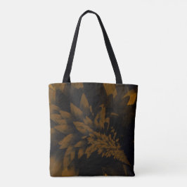 Brun och svart blomning tygkasse
