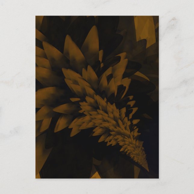 Brun och svart blomning vykort (Framsida)