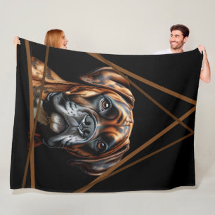 Brun och svart brindle boxer labrador hund fleecefilt