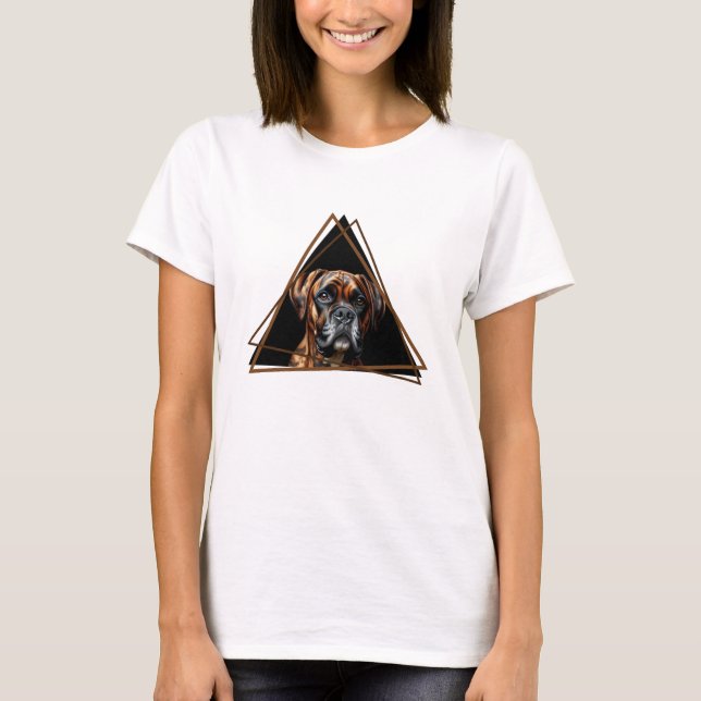 Brun och svart brindle boxer labrador hund t shirt (Framsida)