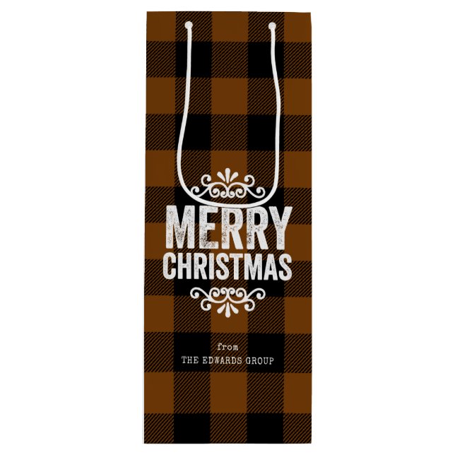 Brun och svart buffelcheck Rustik julstämning (Framsidan)