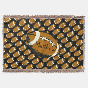 Brun och svart fotboll Sports Throw Blanket Filt