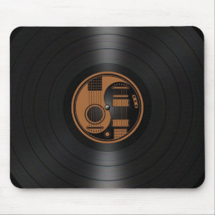 Brun och svart grafisk Yin Yang gitarrvinyl Musmatta
