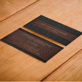 Brun och svart läder Struktur Visitkort