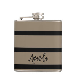 Brun och svart rand mönster personlig fickplunta