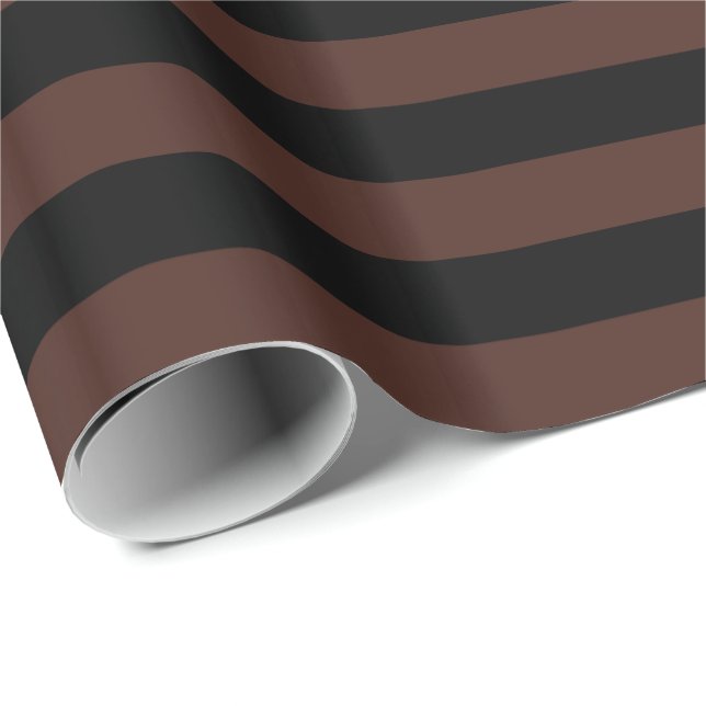 Brun och svart rand presentpapper (Rullad Hörn)