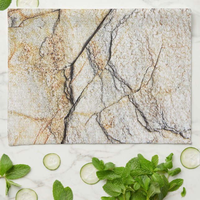 Brun och svart texturerad marmorerad sten  kökshandduk (Vikta)