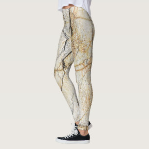 Brun och svart texturerad marmorerad sten  leggings