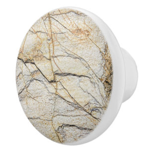 Brun och svart texturerad marmorstenslook knopp
