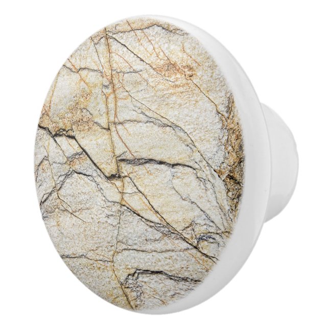 Brun och svart texturerad marmorstenslook  knopp (Höger)
