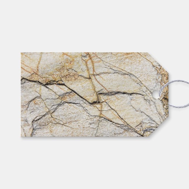 Brun och svart texturerad marmorstenslook  presentetikett (Framsidan (Horisontell))