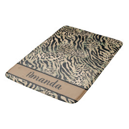 Brun och svart tiger och zebra tryck badrumsmatta