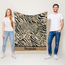 Brun och svart tiger och zebra tryck