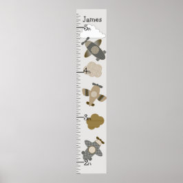 Brun och Tan Aircraft Growth Chart Behålla 8 x 44! Poster