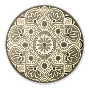Brun och tan Ceramic pull Knob Knopp