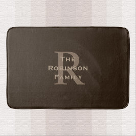 Brun och Tan Namn Monogram  Badrumsmatta