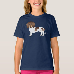 Brun Och Tanbrokig Slät Hår Dachshund Hund T Shirt